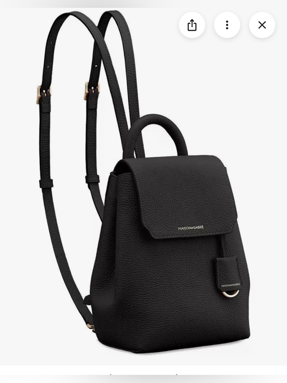 Maison de Sabre Mini Soft Backpack. Black/ Gold. - Picture 4 of 17